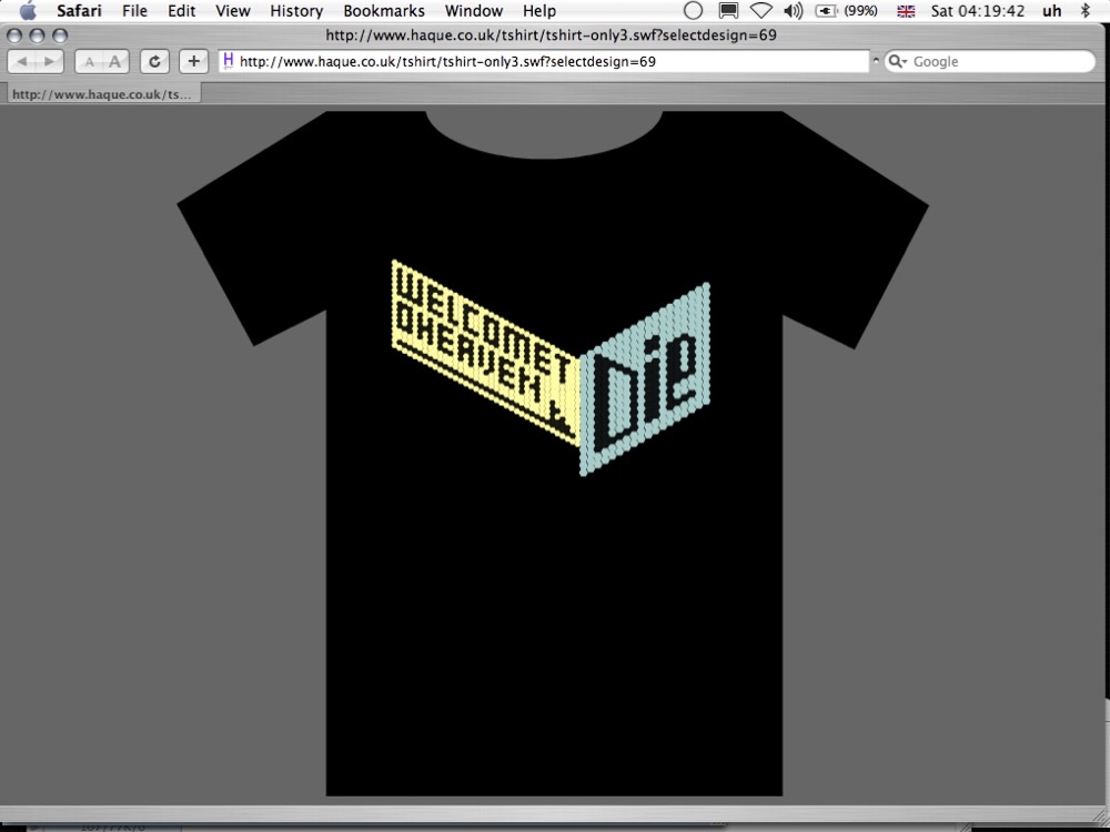 Configurable T-Shirts contributed designs