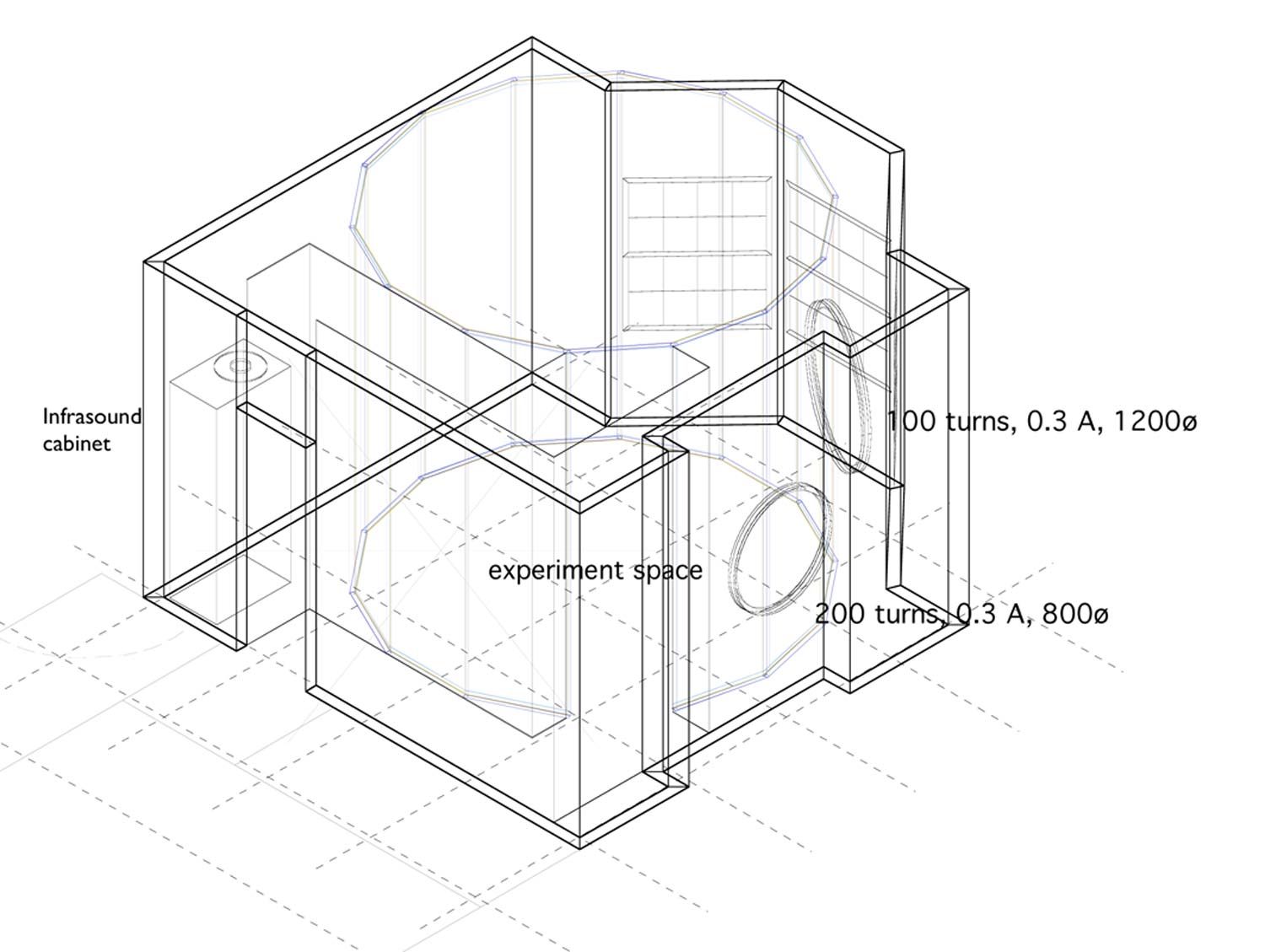 Diagram of Haunt chamber as constructed